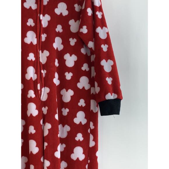Disney Minnie Mouse Womens Hooded Pajamas PJ One Piece Fleece Plush sm 4-6 - Picture 10 of 12